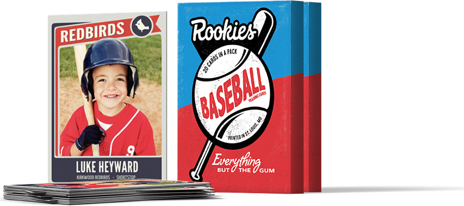 Rookies card pack with custom trading cards